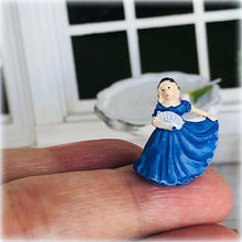 Dollhouse figurine ornament blue lady