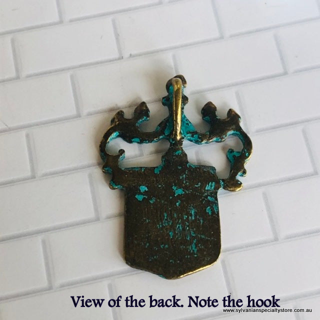 Coat of Arms Crest - Aged Green - Miniature