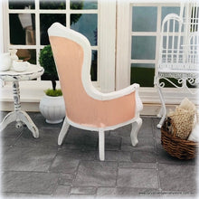 Dollhouse miniature victorian pink white chair