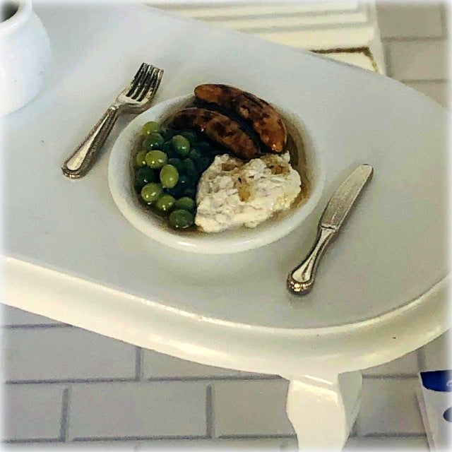 Bangers and Mash with Peas - Miniature