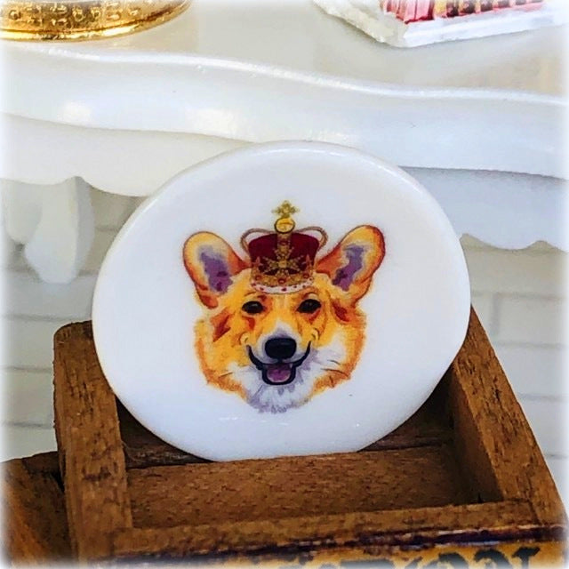 dollhouse royal corgi side plate