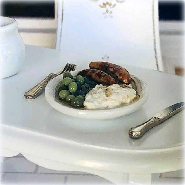 Bangers and Mash with Peas - Miniature