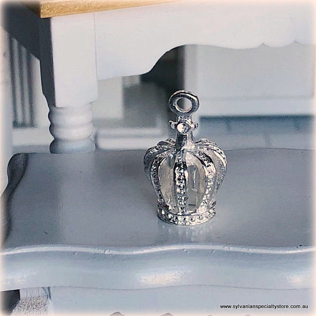 Dollhouse miniature royal princess king crown silver