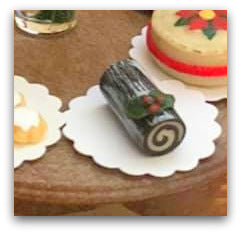Dollshouse miniature Christmas yule log Australia