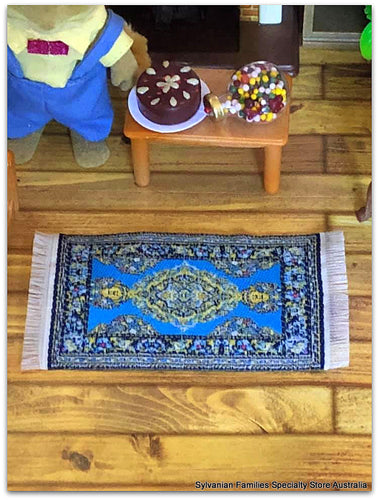 Dollshouse miniature blue rug Streets ahead turkish woven persian