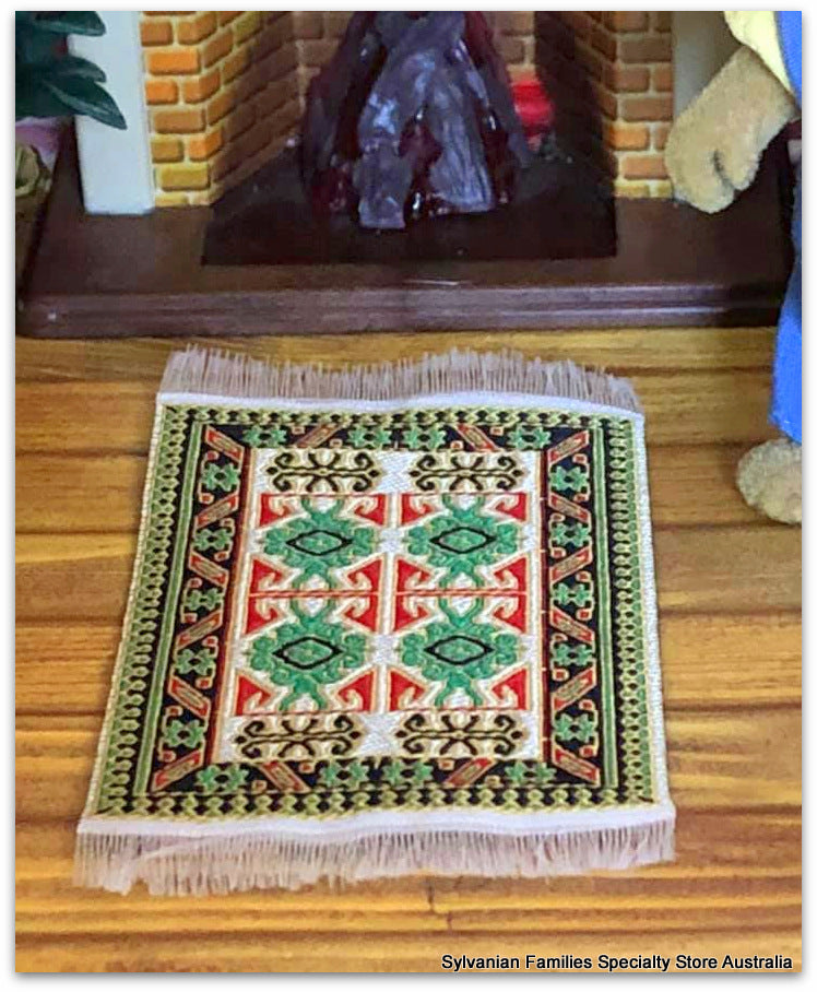 Dollshouse miniature Turkish woven Persian rug carpet for Sylvanian Families size