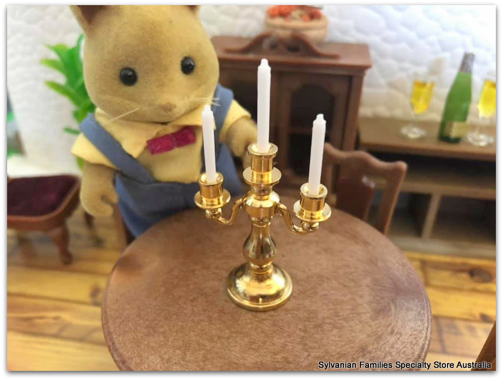 Sylvanian Families honey fox with candelabra