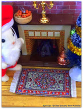 Dollshouse miniature Turkish woven Persian rug carpet FAther Christmas Sylvanian Families