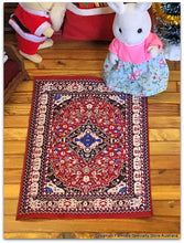 Dollshouse miniature oriental rug carpet Sylvanian Families Christmas scene