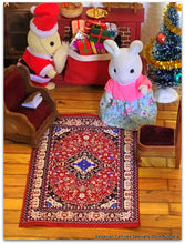 Dollshouse rug carpet Sylvanian Families Santa Rabbit mother