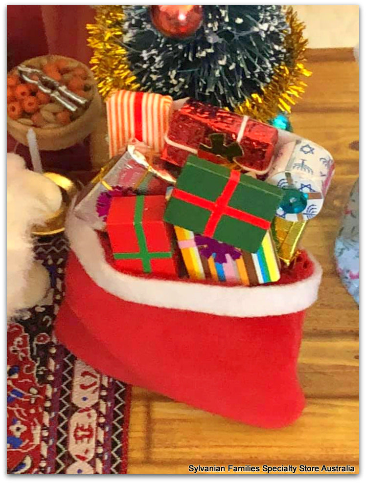 Santa's Plush Sack with gifts - Miniature