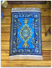 Dollshouse miniature blue rug Streets ahead turkish woven persian