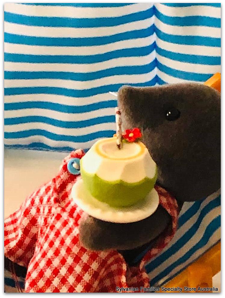 Dollshouse miniature coconut drink beach