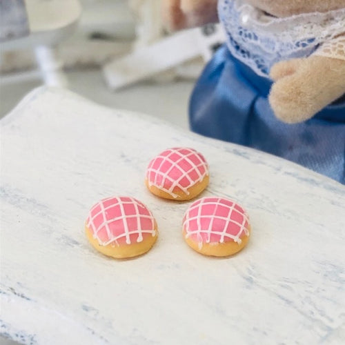 Dollhouse accessory pink iced buns sweet treats