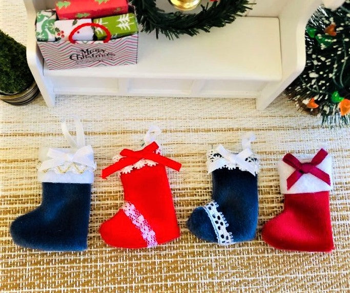 Plush Christmas Stocking - Set of 4 - Miniature