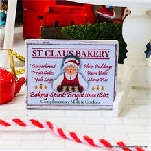 Dollhouse Miniature Christmas Sign Mrs Claus Bakery