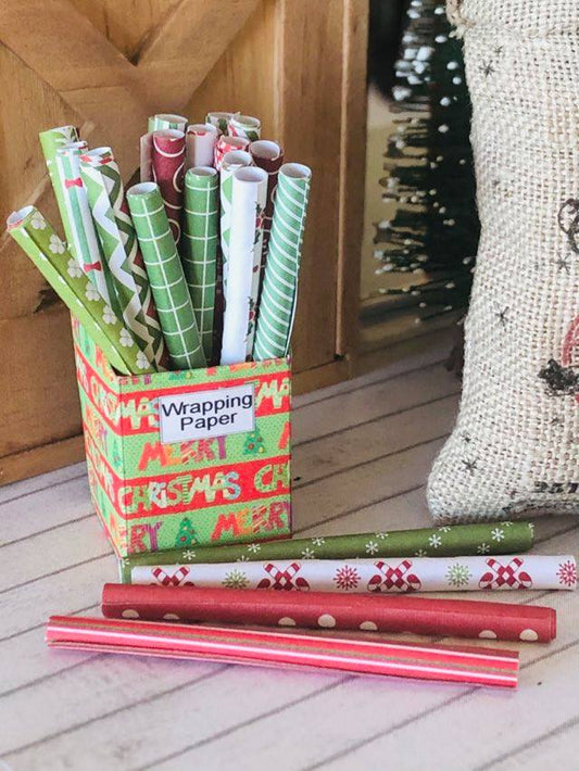 Box of Christmas wrapping paper - These Do not Unroll -  Miniature