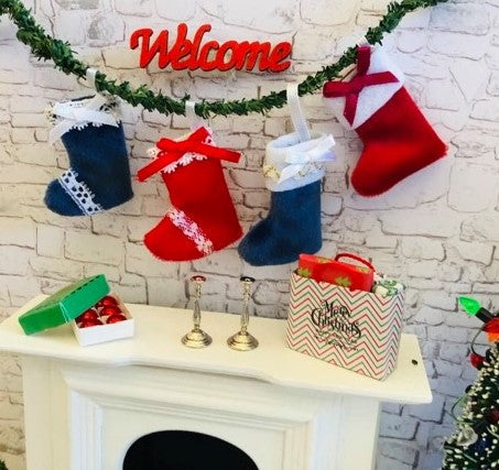 Plush Christmas Stocking - Set of 4 - Miniature