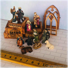 Dollhouse Minaiture Christmas Nativity Baby Jesus Manger Shepherds