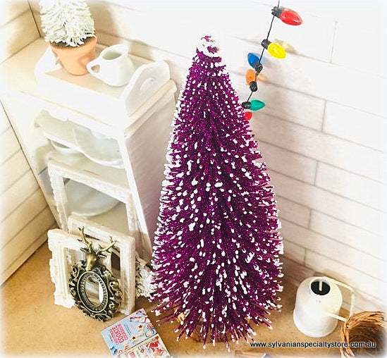 Dollhouse Miniature Christmas Tree purple