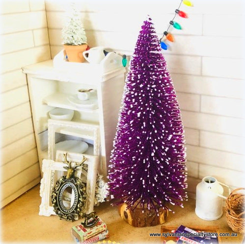 Dollhouse Miniature Christmas Tree purple
