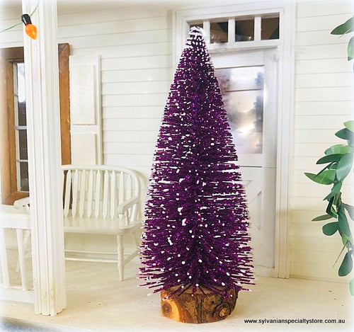 Dollhouse Miniature Christmas Tree purple