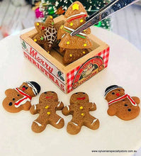 Gingerbread x 7 in Christmas Decorated Crate - Miniature