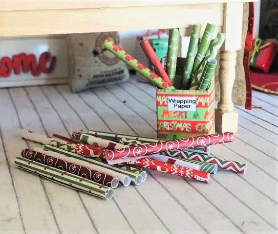Box of Christmas wrapping paper - These Do not Unroll -  Miniature