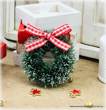 Dollhouse Minaiture Wreath with gingham bow