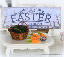 Medium Wicker Basket with Carrots and Speckled Egg - Miniature