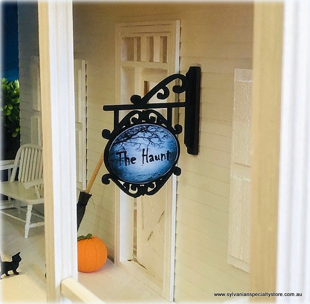 Dollhouse Halloween Sign The Haunt House wall sign