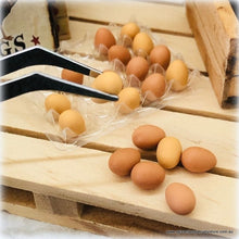 Dollhouse miniature Eggs Farm Fresh on Egg tray
