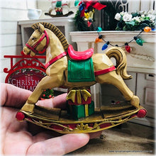 Dollhouse miniature vintage style rocking horse Christams