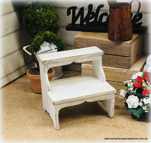 Dollhouse miniature rustic step stool farmhouse furniture