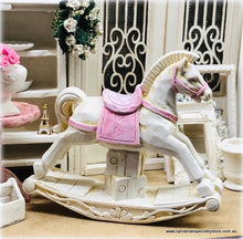 Dollhouse vintage pink rocking horse