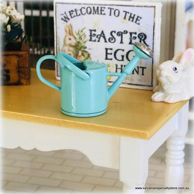 Blue Watering Can - Metal - Miniature