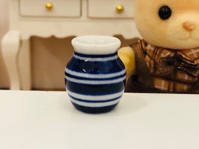 Blue Striped Vase (Style 19) - Miniature