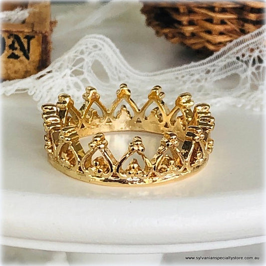 Dollhouse miniature coronation crown gold royal