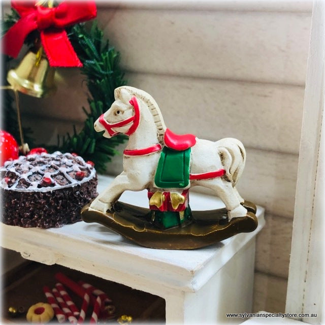 Dollhouse miniature tiny rocking horse resin