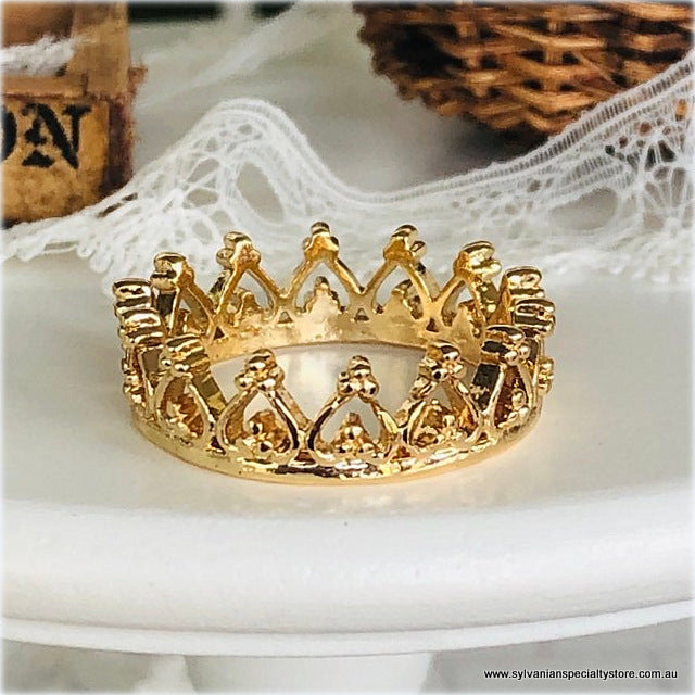 Dollhouse miniature coronation crown gold royal