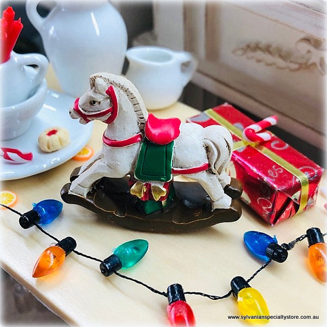 Dollhouse miniature tiny rocking horse resin