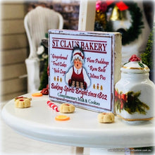Dollhouse Miniature Christmas Sign Mrs Claus Bakery
