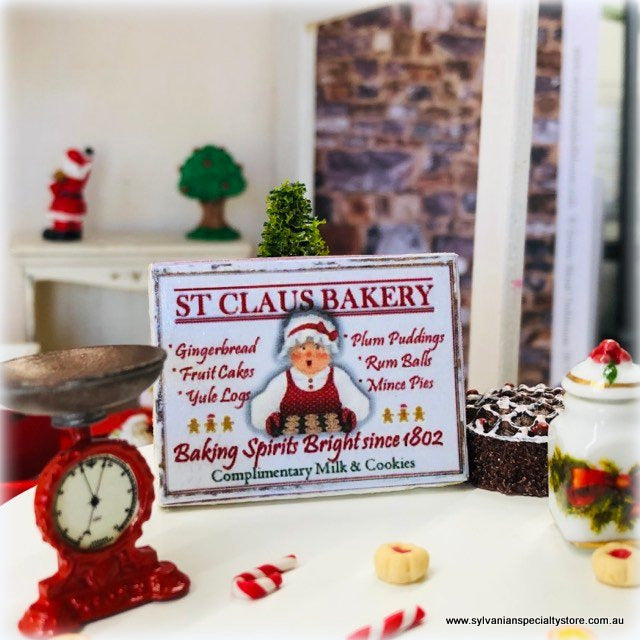 Sign - Claus Bakery - 4 cm - Miniature