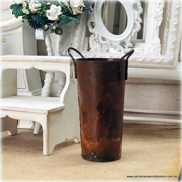 Dollhouse rustic florist bucket tall flower pot