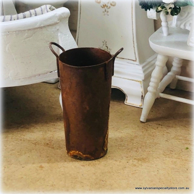 Dollhouse rustic florist bucket tall flower pot