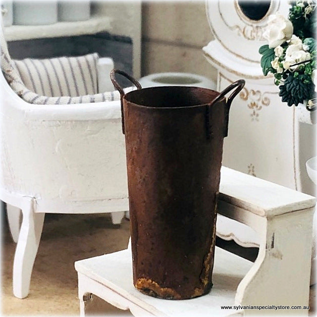 Dollhouse rustic florist bucket tall flower pot