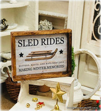 Sign - Sled Rides - 4 cm - Miniature