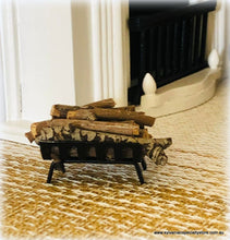 Dollhouse miniature log holder