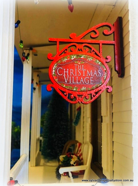 Dollhouse miniature Christmas Village sign
