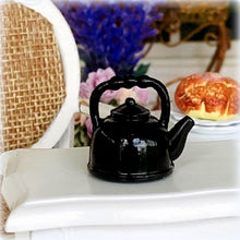 Dollhouse miniature black kettle tea pot